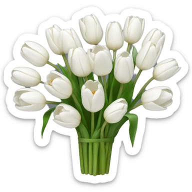white tulip bouquet  sticker