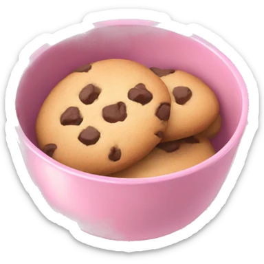 Cookies in a soft pink bowl sticker