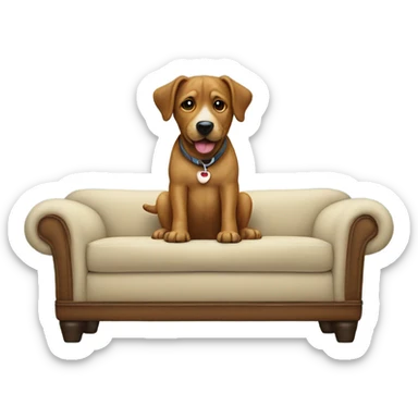 a couch with a dog on it sticker