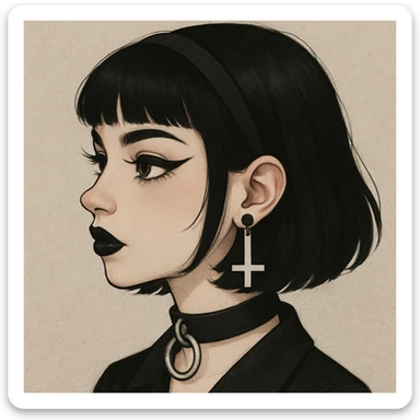 cute goth  profile girl sticker