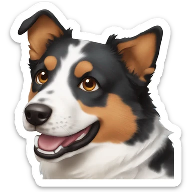 brown eyes dog blue heeler smile sticker