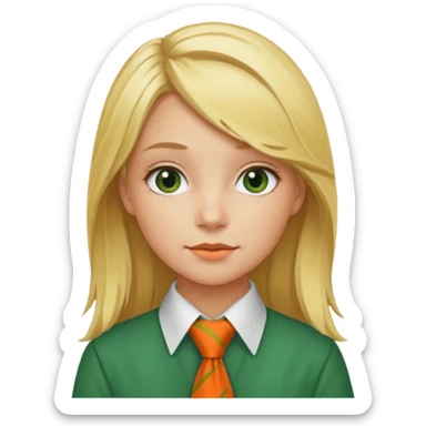 Blonde_girl_in_green-orange_pioneer_tie sticker