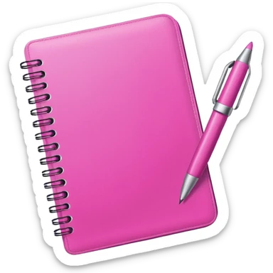 make a notebook with a pen with very girly pink tones. sticker
