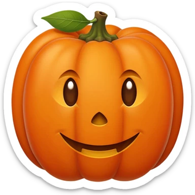 Flat emoji-style persimmon, smooth spherical shape, glossy surface, bright warm orange color, distinct dried brown leafy calyx on top, no side grooves, no ridges, not pumpkin-like, minimal detail, clean vector, iOS emoji style lighting. sticker