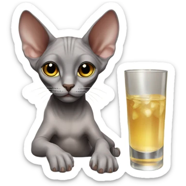 Sphinx cat drinking vodka sticker