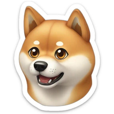 Cartoon Shiba Inu frightened sticker