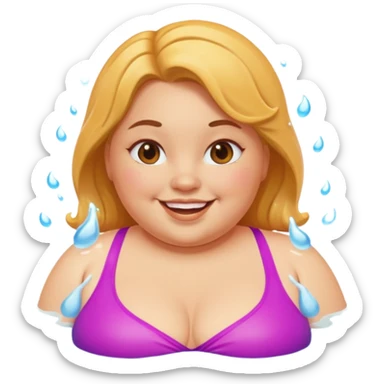 Fat girl in pool  sticker