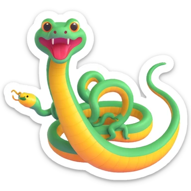 a dancing snake, whimsical and fun sticker