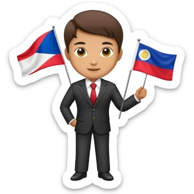 Create an Apple emoji-style image of the Thai flag and a Thai diplomat. sticker