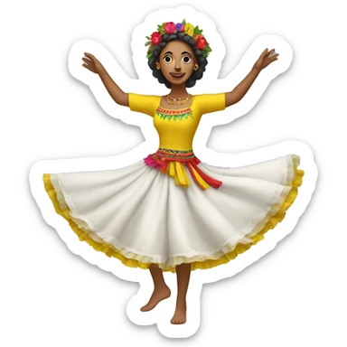 Folklore Colombian dance woman sticker