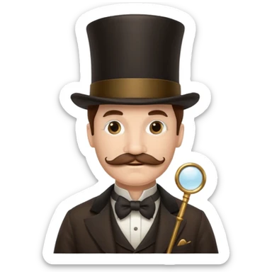 Fancy man with top hat and mustache and wearing monocle sticker
