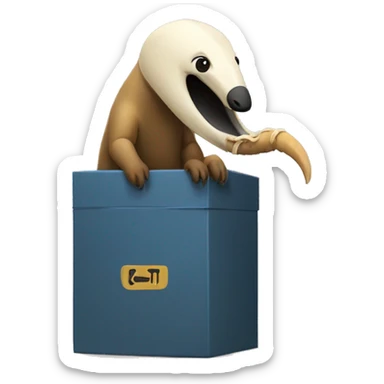 anteater, box, pipe, python sticker