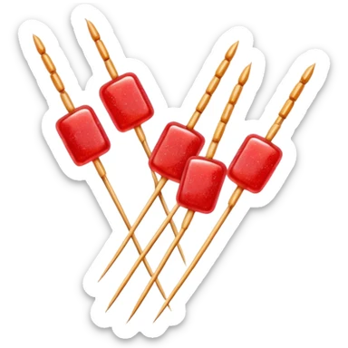 Tanghulu candied fruit skewers with red sugar coating, Chinese street food sticker