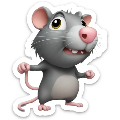 Rat at gym sticker