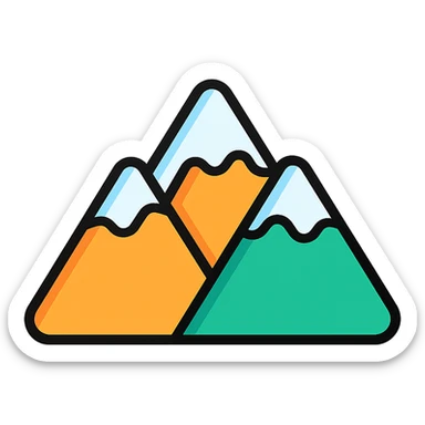 mountain covered with snow icon sticker