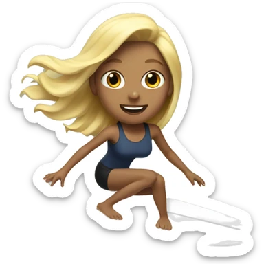 Girl surfing with blonde hair sticker