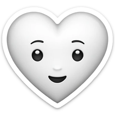 Generate a black and white heart emoji sticker