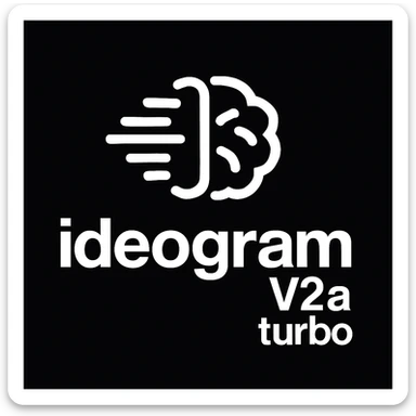 recreate this logo with text of "ideogram V2a turbo", MAKE IT FIT IN SQAURE  sticker