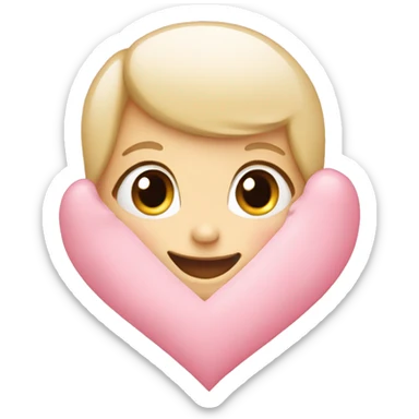 Baby pink heart with face smile sticker