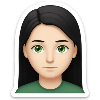 Couple White man with black hair and green eyes. White winan, long light brown hair, “brown eyes” sticker