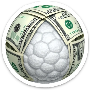 Snow ball with dollar bills  sticker