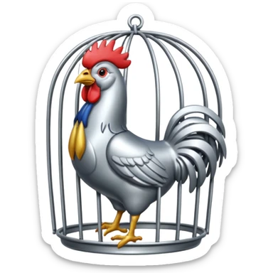 Cock caged  sticker