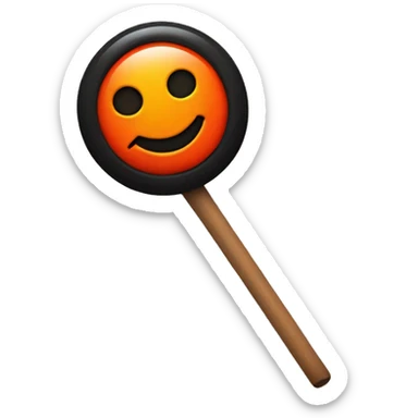 pin emoji but red is orange and the stick black sticker
