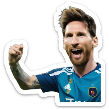 Messi entrain de tiré la langue  sticker