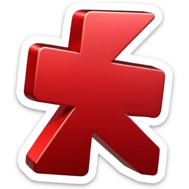 hashtag symbol red 3d sticker