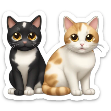1-cream-calico-cat-and-1-black-calico-female-cat sticker