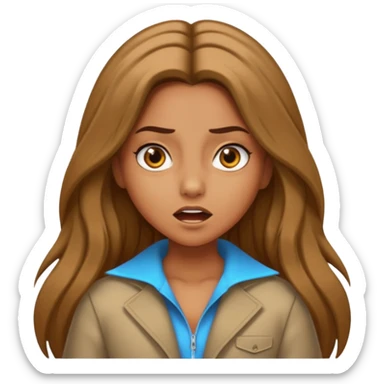 pretty long hair girl middle parted, amazed, good clothes, tanned, baddie, RELLY PREETY, BADDIE, DRESSED AS A BADDIE, REALLY LONG, MIDLE PARTEDLIGHT BROWN HAIR sticker