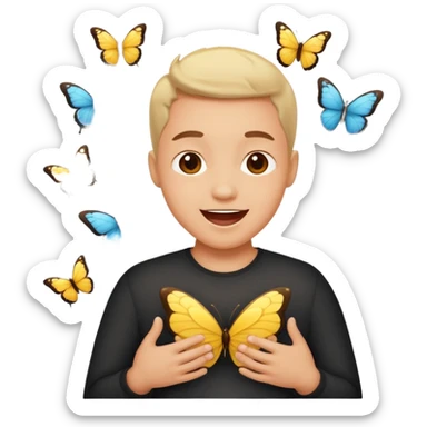 Butterflies on the stomach feeling sticker