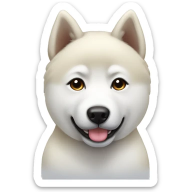 White Akita being cute sticker