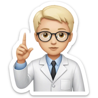 quiero como a un cientifica conocida señalando con un puntero  sticker