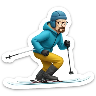 Walter white skiing sticker