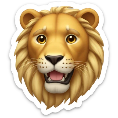 Emoji de león animado sticker