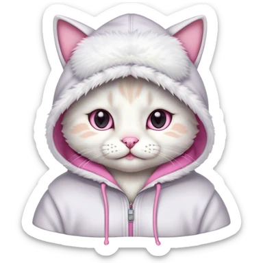 A cute cat wearing hoodie  sticker