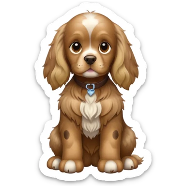 american cocker spaniel dark brown with darker blonde spots (on paws, chest)  sticker