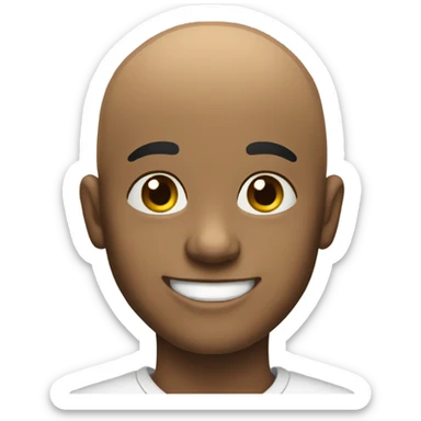 bald boy with a grin sticker