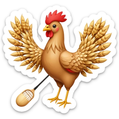 badminton cock made of wheat sticker