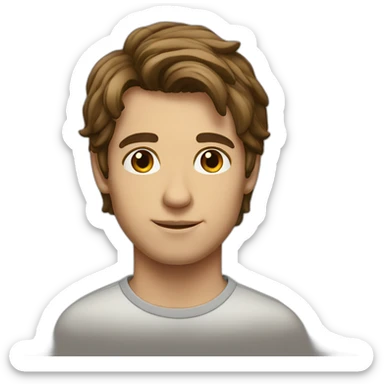 Young men type italian with mid long brown hair sticker