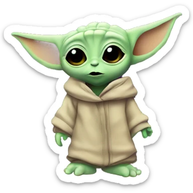Baby yoda on a rave party sticker