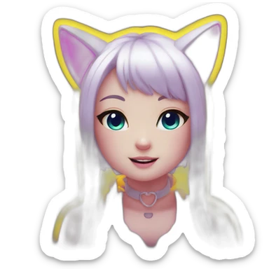 fluo Neko girl sticker