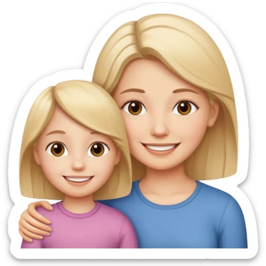 Children girl with mama same person sticker