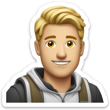 German male college student sticker