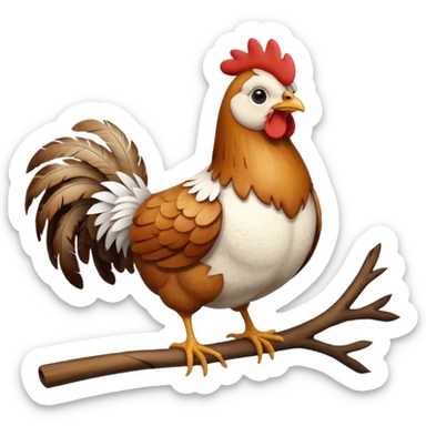 tavuk agicin üstünde otruyor sticker