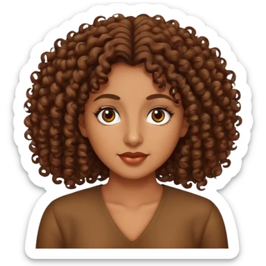 Mujer morena pelo rizado sticker