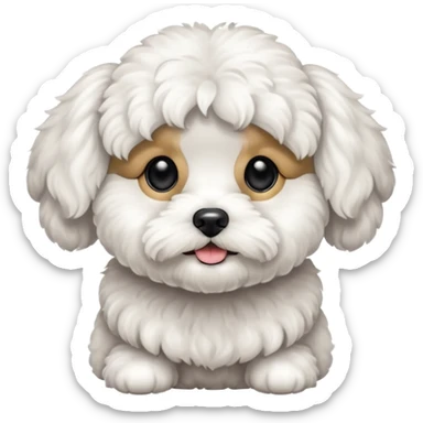Maltipoo dog longer ears and black eyes sticker
