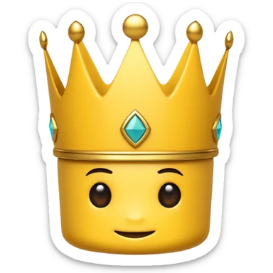 create a crown cartoony without details or anything make it tiny as a real emoji roblox style sticker