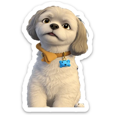 curious pet in cozy chair sticker